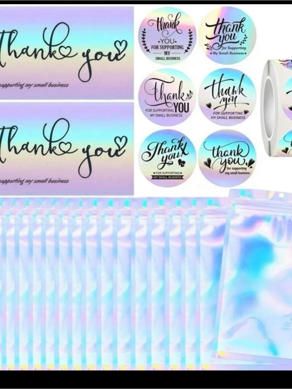 Sellers bundle !! Clear bags , thank you stickers and thank you cards